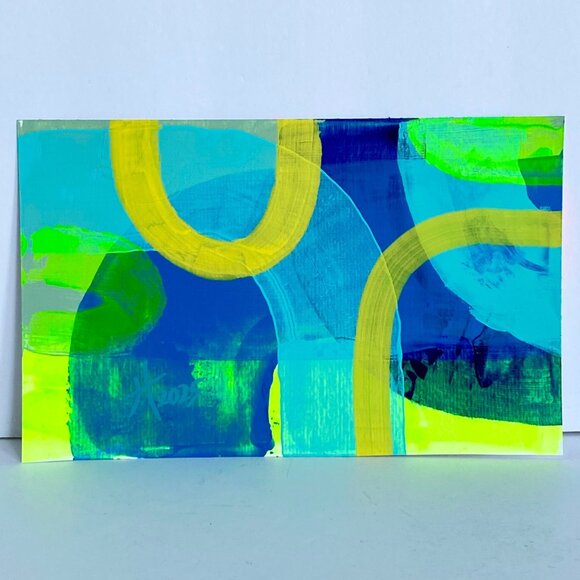 Intersectionality6 Original Acrylic Painting 8x10in Mat Frame Ready Squeegee Art - Picture 4 of 8